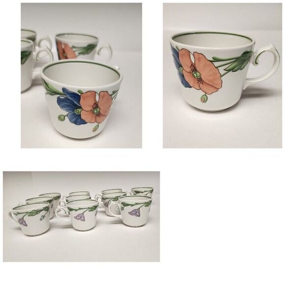 VILLEROY & BOCH Amapola Dinnerware Servingware Teacups Saucers Platter 28 PCS - Picture 11 of 11